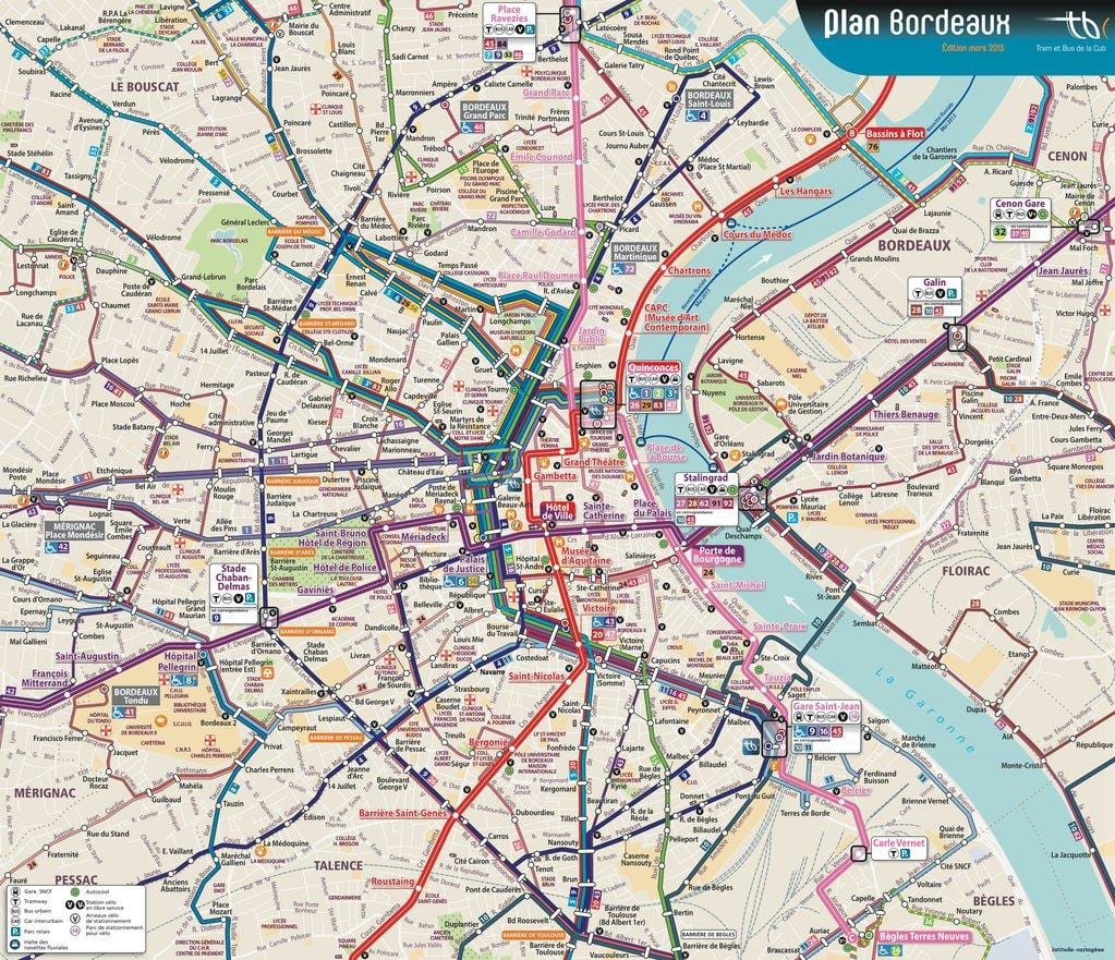 Bordeaux bus rute kort