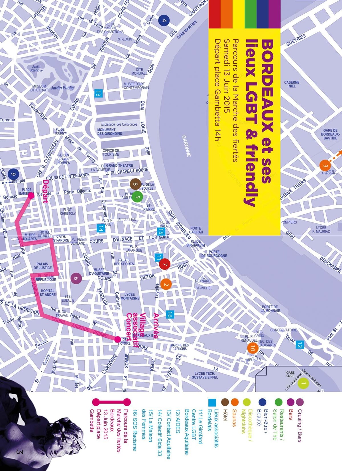 kort over Bordeaux gay-kort
