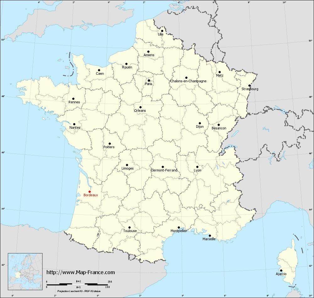Bordeaux kommuner kort