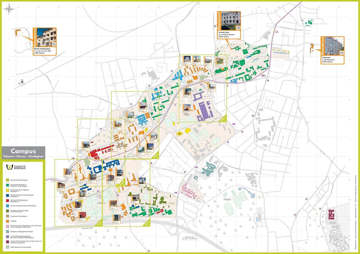 kort over Bordeaux skole