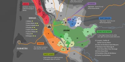Kort over Bordeaux appellation