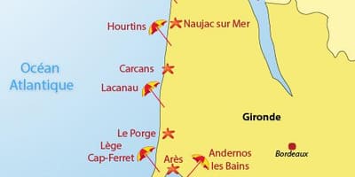 Kort over Bordeaux strand