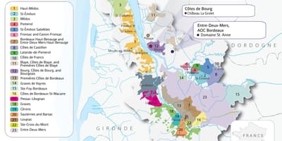 Kort over Bordeaux-slotte