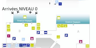 Bordeaux lufthavn terminal kort