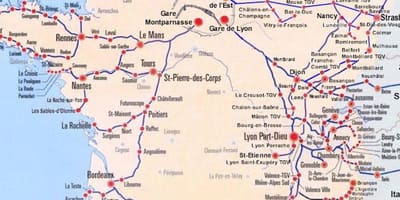 Bordeaux by tram kort