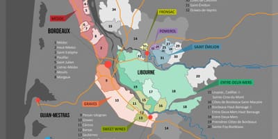 Bordeaux wine country kort