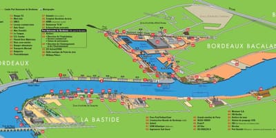 Kort over havnen i Bordeaux 