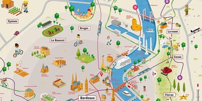 Bordeaux og omegn kort