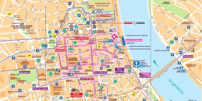 Street map Bordeaux centrum